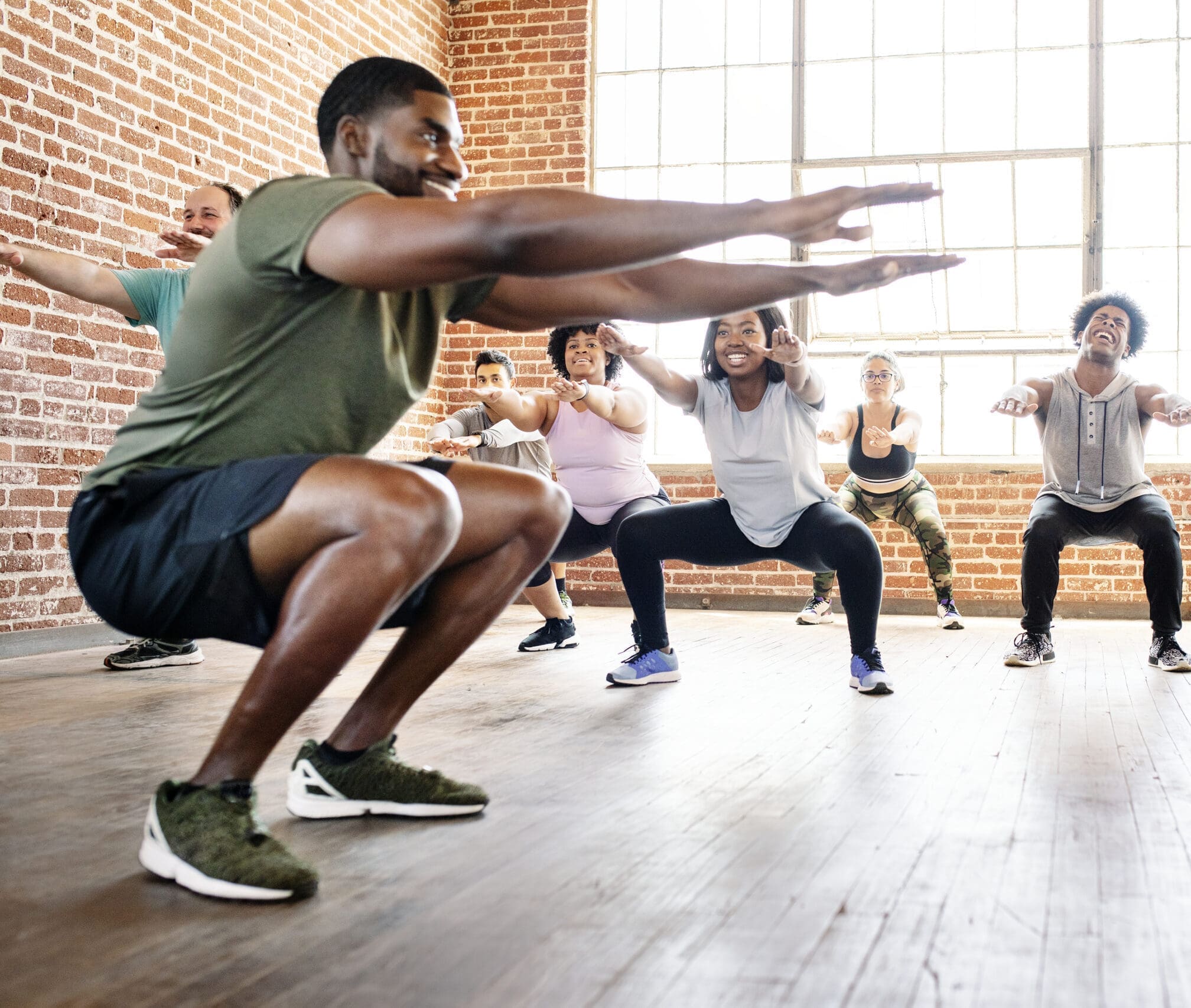 Squats durant un cours de CAF