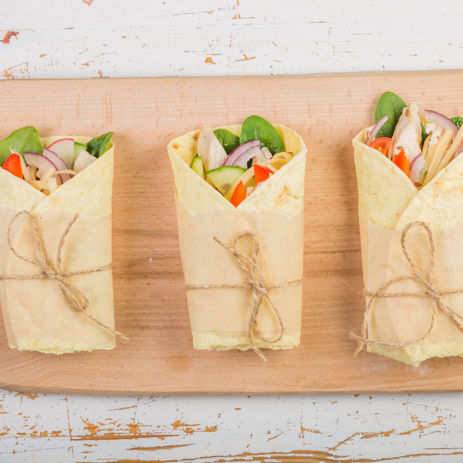 wrap poulet avocat epinard
